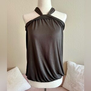 Ted Baker London Brown Self Tie Halter Cami Tank Top Women’s Size 6 / Ted Size 2